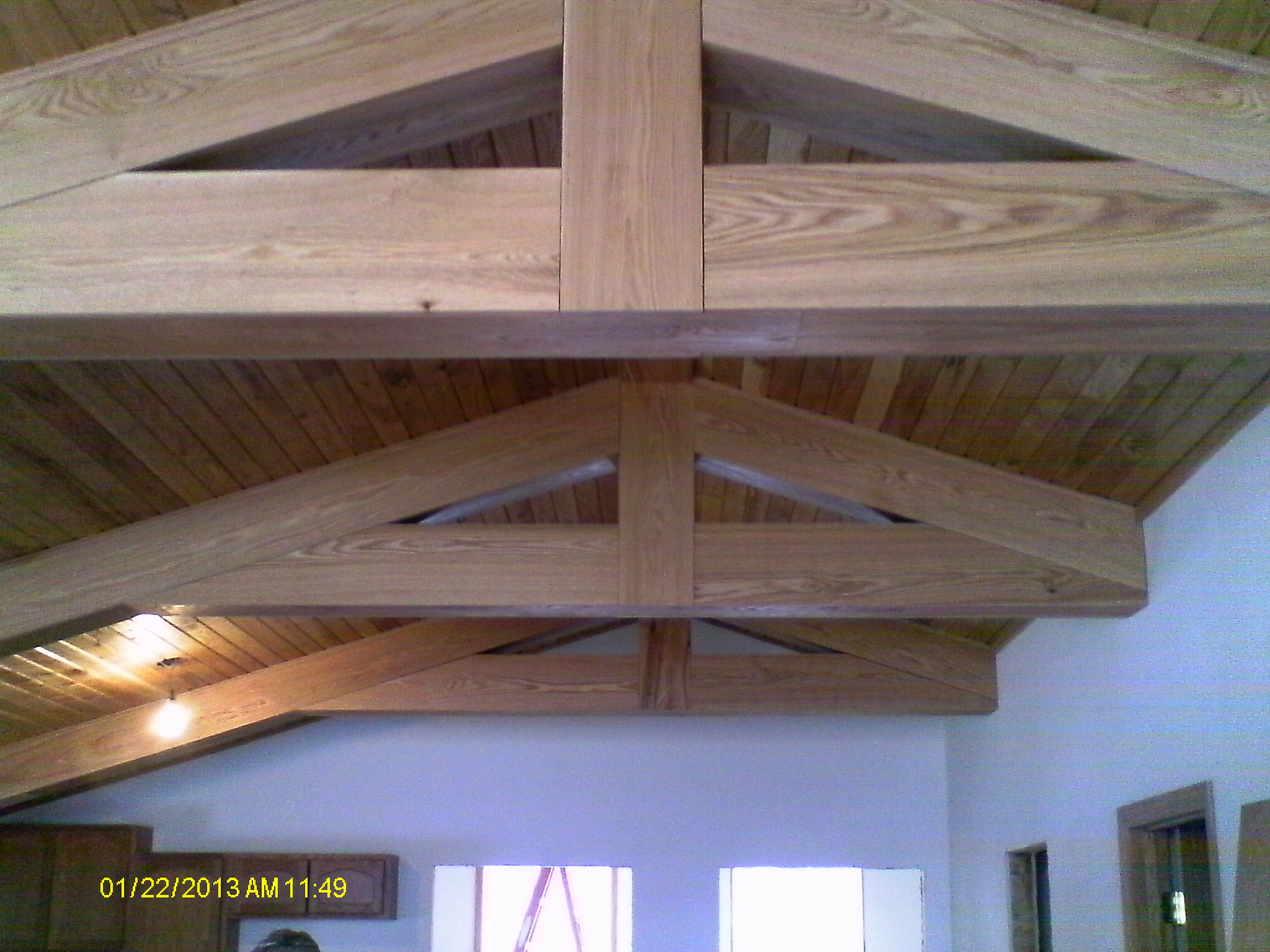 Interior wood covered rafters